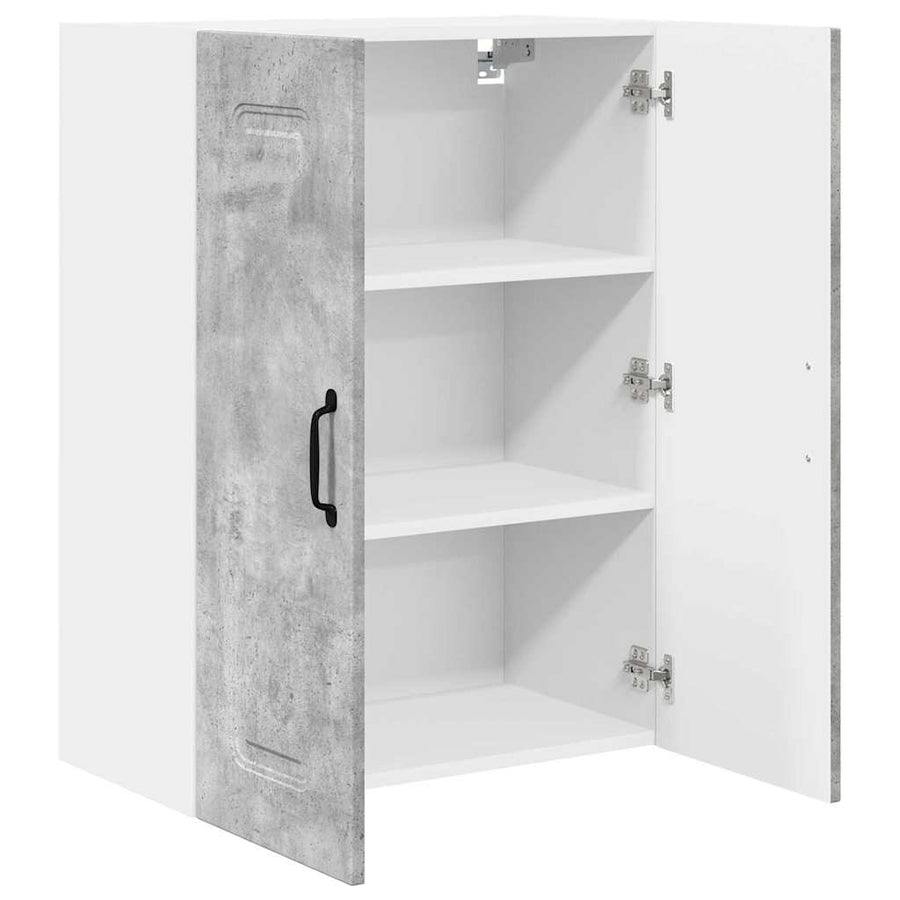 Keukenkast aan de muur Beton Grijs 60 x 31 x 80 cm Bewerkt hout
