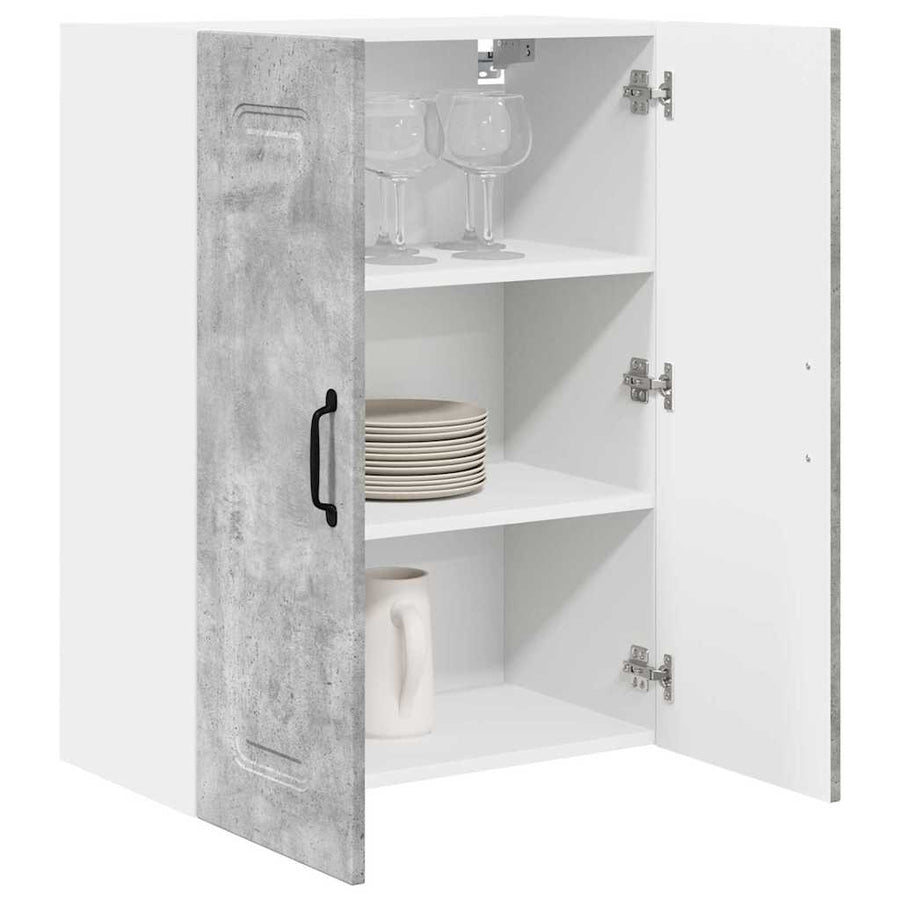 Keukenkast aan de muur Beton Grijs 60 x 31 x 80 cm Bewerkt hout