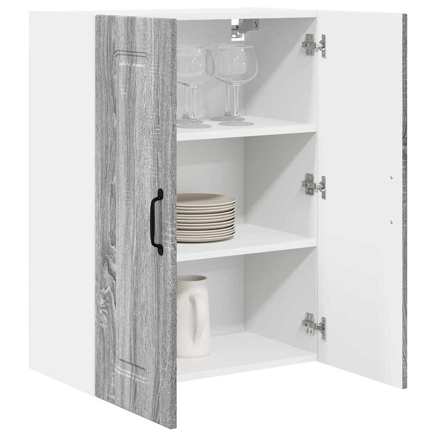 Keukenkast aan de muur met plank Grijs Sonoma 60 x 31 x 80 cm