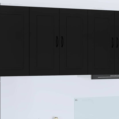 Keukenkast aan de muur Zwart 80 x 31 x 80 cm Bewerkt hout
