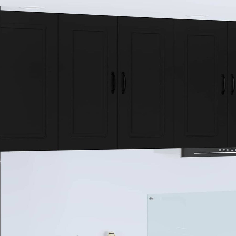 Keukenkast aan de muur Zwart 80 x 31 x 80 cm Bewerkt hout