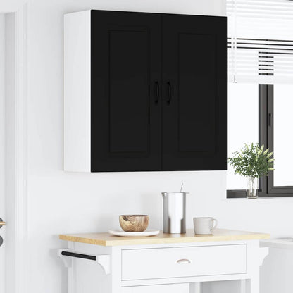 Keukenkast aan de muur Zwart 80 x 31 x 80 cm Bewerkt hout