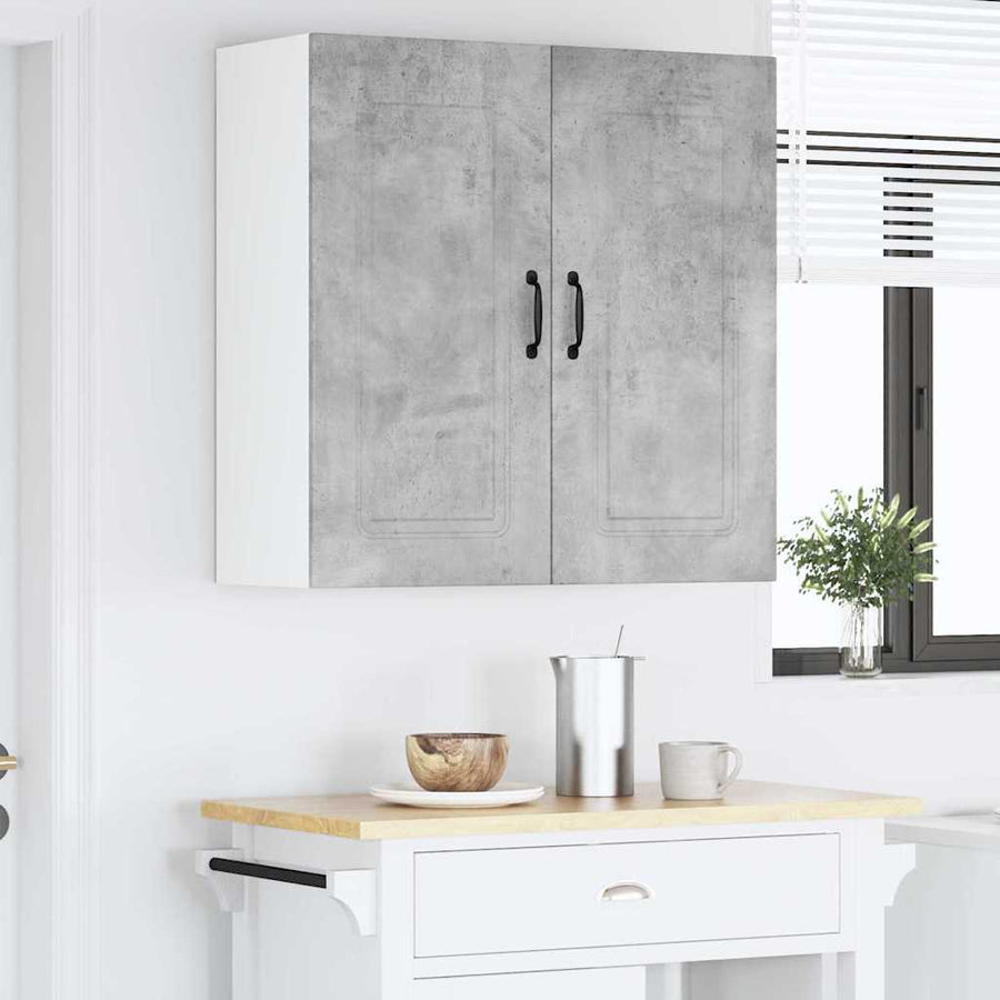 Keukenkast aan de muur Beton Grijs 80 x 31 x 80 cm Bewerkt hout