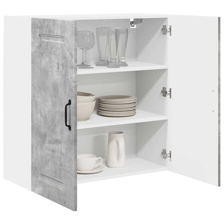 Keukenkast aan de muur Beton Grijs 80 x 31 x 80 cm Bewerkt hout