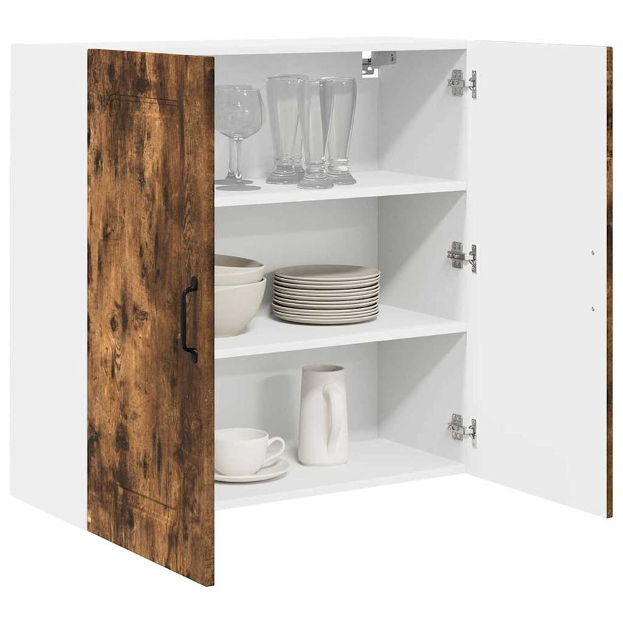 Keukenkast aan de muur met plank Gerookt eiken 80 x 31 x 80 cm