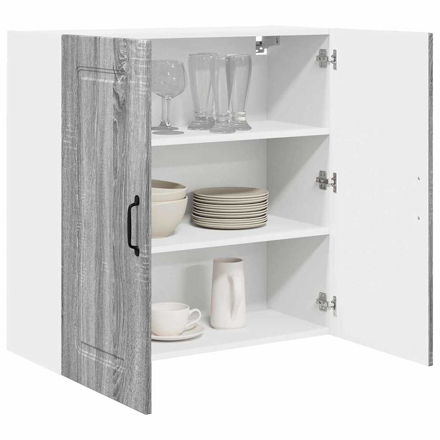 Keukenkast aan de muur met plank Grijs Sonoma 80 x 31 x 80 cm