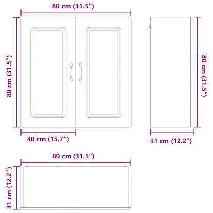 Keukenkast aan de muur met plank Grijs Sonoma 80 x 31 x 80 cm