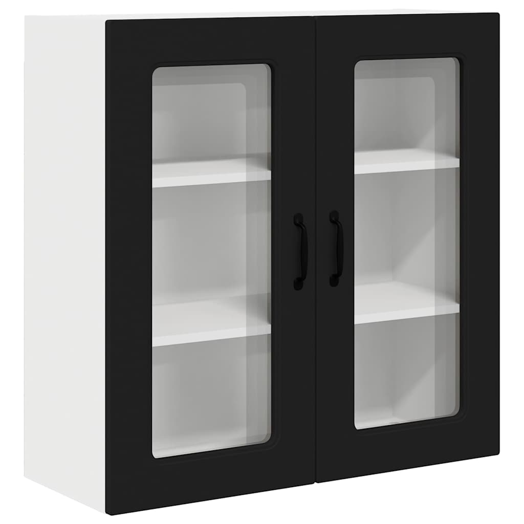 Keukenkast aan de muur Zwart 80 x 31 x 80 cm Bewerkt hout