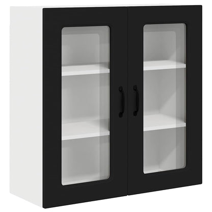 Keukenkast aan de muur Zwart 80 x 31 x 80 cm Bewerkt hout