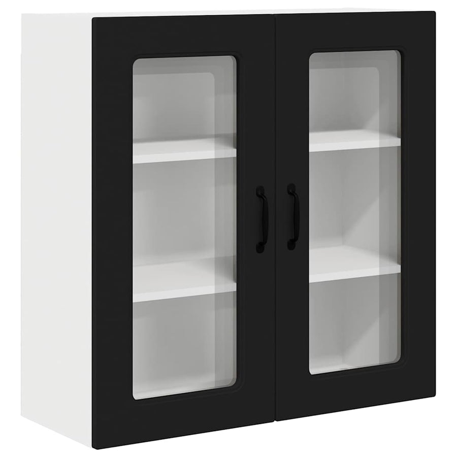 Keukenkast aan de muur Zwart 80 x 31 x 80 cm Bewerkt hout