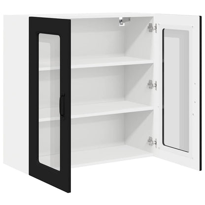 Keukenkast aan de muur Zwart 80 x 31 x 80 cm Bewerkt hout