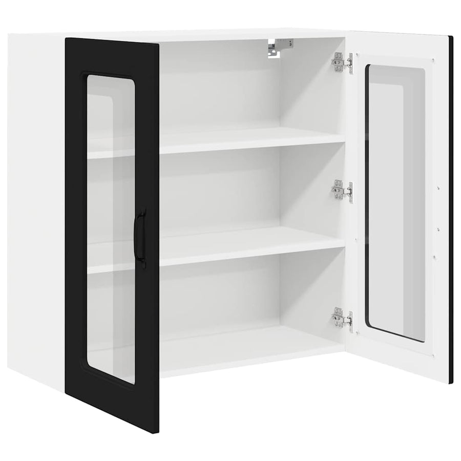 Keukenkast aan de muur Zwart 80 x 31 x 80 cm Bewerkt hout
