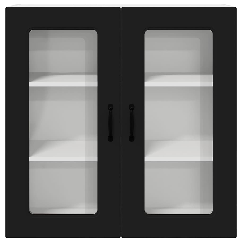 Keukenkast aan de muur Zwart 80 x 31 x 80 cm Bewerkt hout