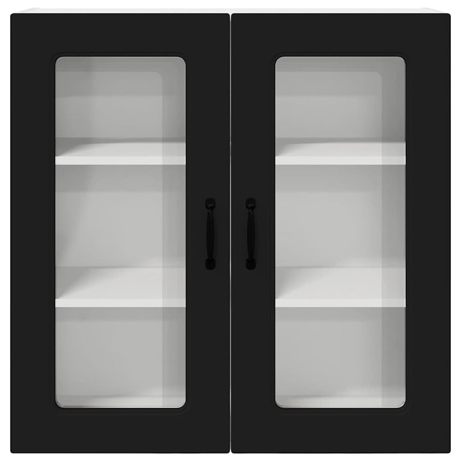 Keukenkast aan de muur Zwart 80 x 31 x 80 cm Bewerkt hout