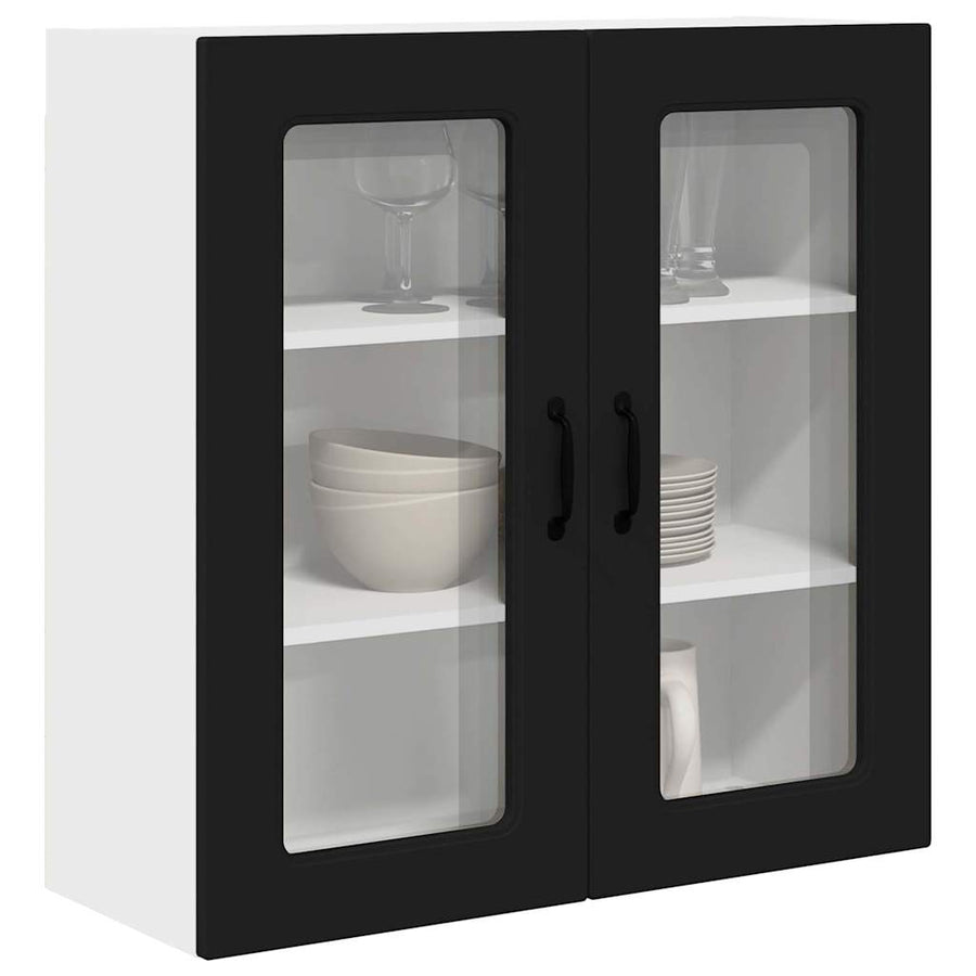 Keukenkast aan de muur Zwart 80 x 31 x 80 cm Bewerkt hout