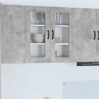 Keukenkast aan de muur Beton Grijs 80 x 31 x 80 cm Bewerkt hout