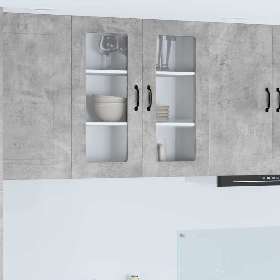 Keukenkast aan de muur Beton Grijs 80 x 31 x 80 cm Bewerkt hout