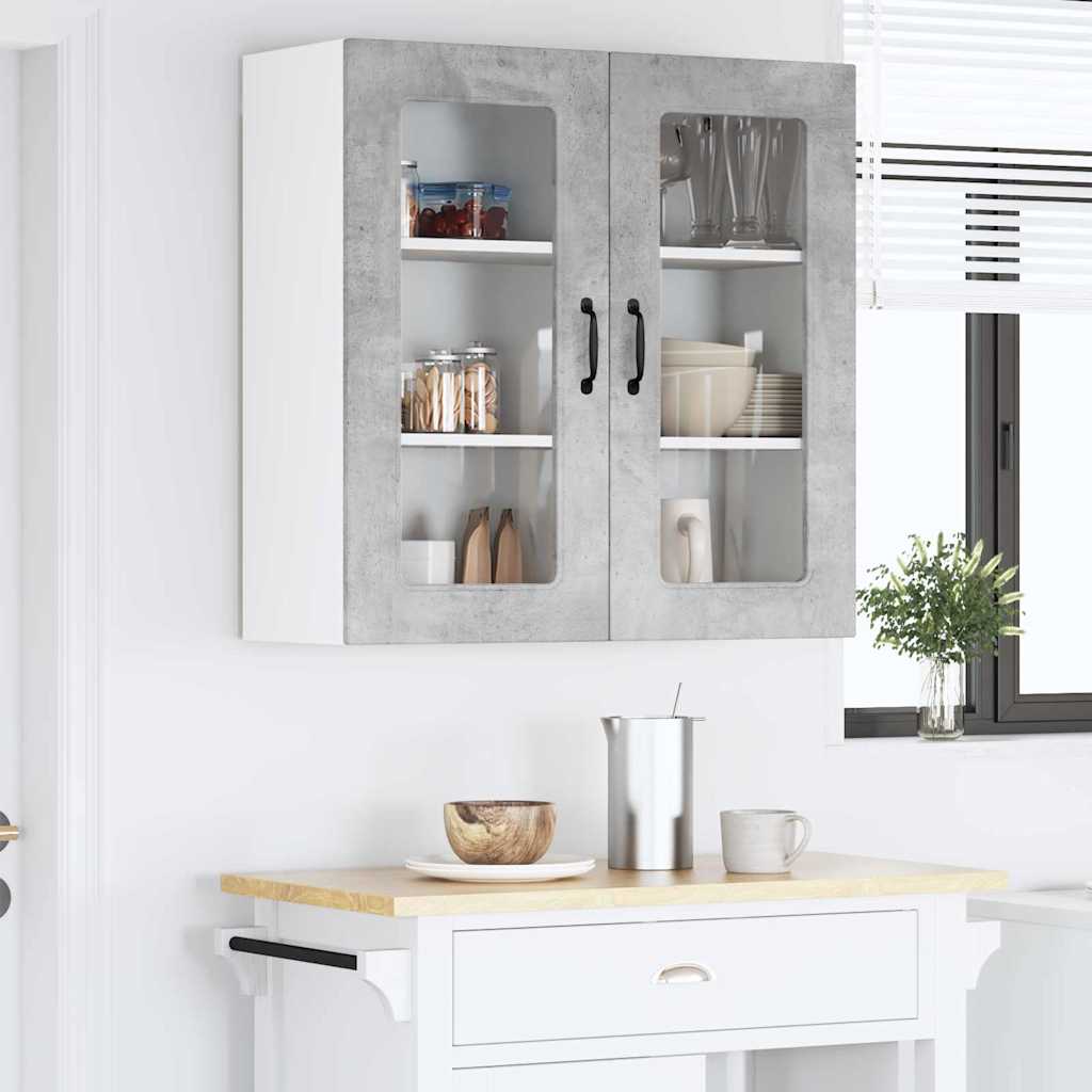 Keukenkast aan de muur Beton Grijs 80 x 31 x 80 cm Bewerkt hout