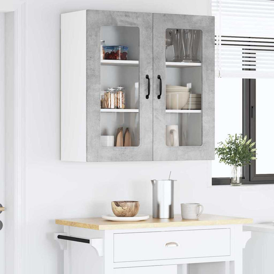 Keukenkast aan de muur Beton Grijs 80 x 31 x 80 cm Bewerkt hout