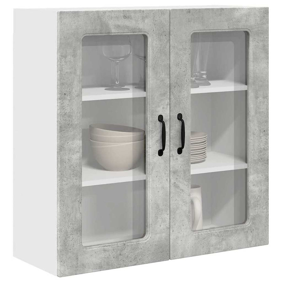 Keukenkast aan de muur Beton Grijs 80 x 31 x 80 cm Bewerkt hout