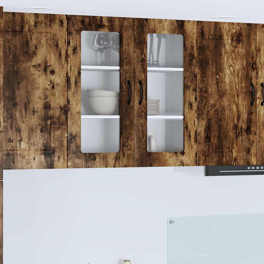 Keukenkast aan de muur met plank Gerookt eiken 80 x 31 x 80 cm