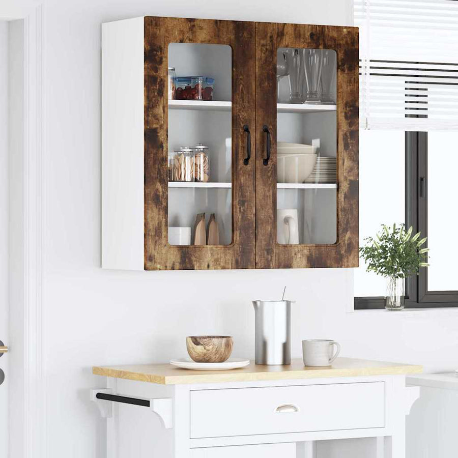Keukenkast aan de muur met plank Gerookt eiken 80 x 31 x 80 cm