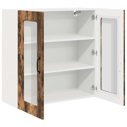 Keukenkast aan de muur met plank Gerookt eiken 80 x 31 x 80 cm