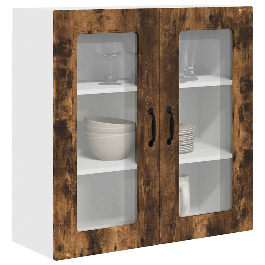 Keukenkast aan de muur met plank Gerookt eiken 80 x 31 x 80 cm