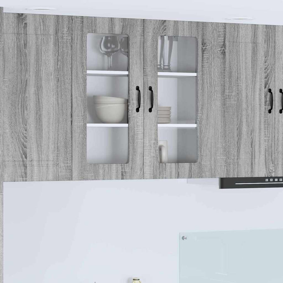 Keukenkast aan de muur met plank Grijs Sonoma 80 x 31 x 80 cm