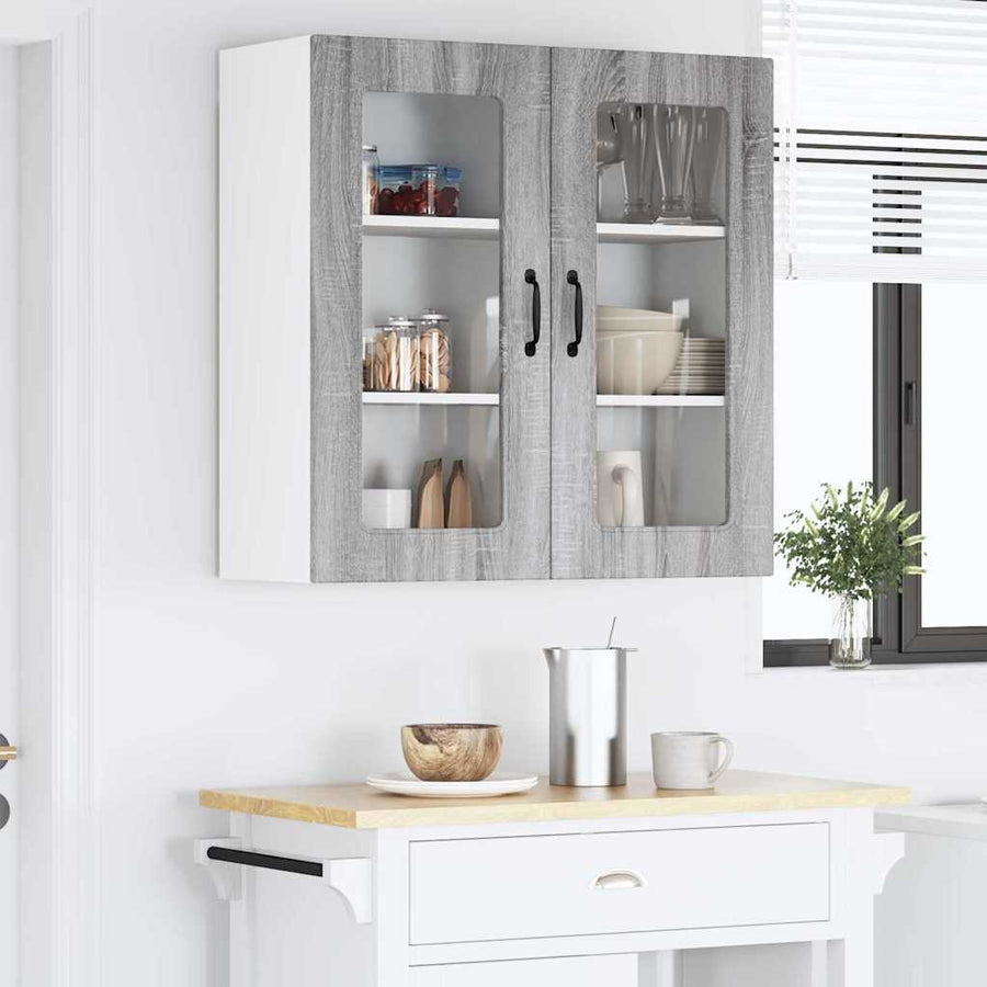 Keukenkast aan de muur met plank Grijs Sonoma 80 x 31 x 80 cm