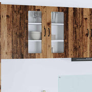 Keukenkast 80x31x80 cm bewerkt hout oud hout wit