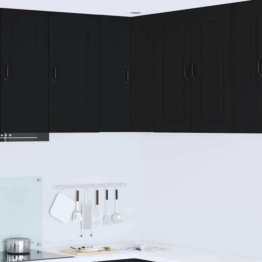 Keukenkast aan de muur Zwart 57 x 57 x 80 cm Bewerkt hout