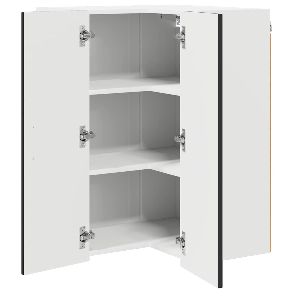 Keukenkast aan de muur Zwart 57 x 57 x 80 cm Bewerkt hout