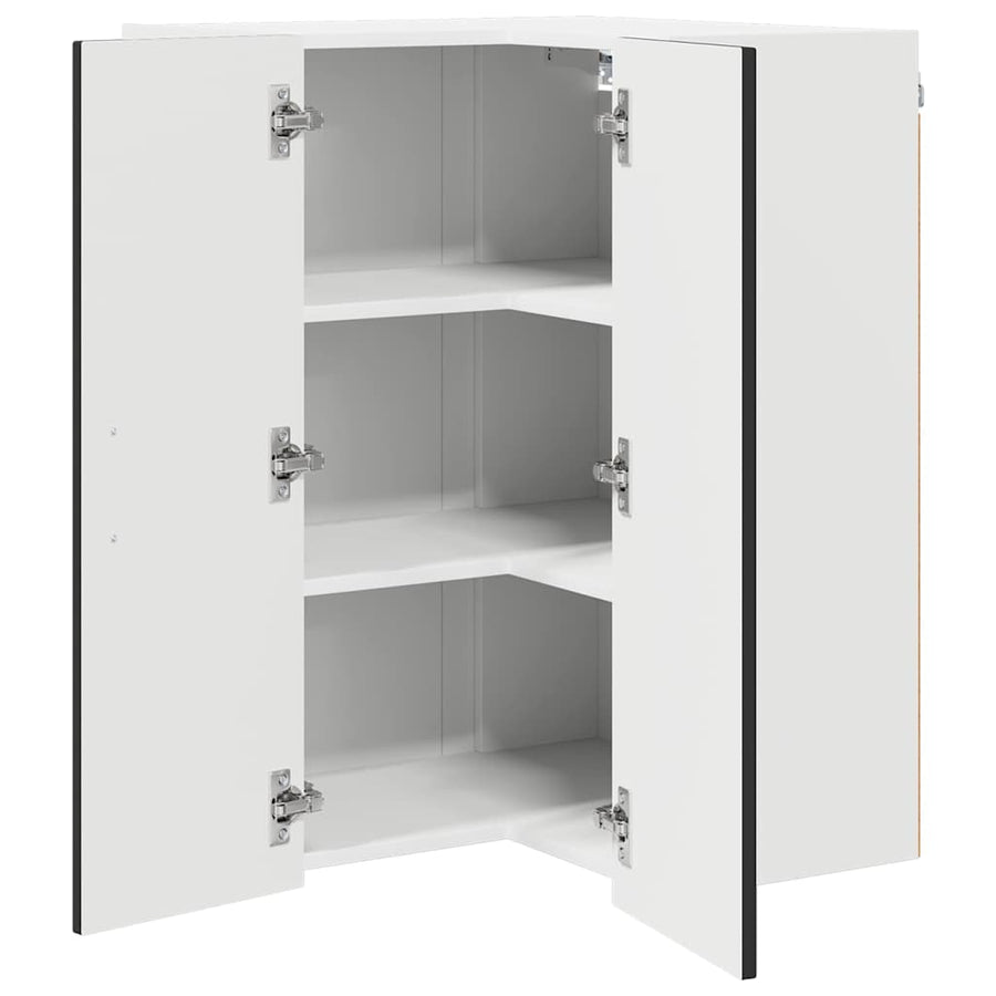 Keukenkast aan de muur Zwart 57 x 57 x 80 cm Bewerkt hout