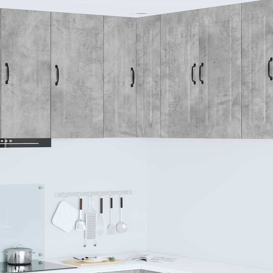 Keukenkast aan de muur Beton Grijs 57 x 57 x 80 cm Bewerkt hout