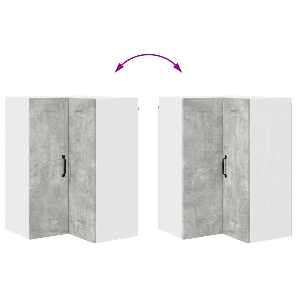 Keukenkast aan de muur Beton Grijs 57 x 57 x 80 cm Bewerkt hout