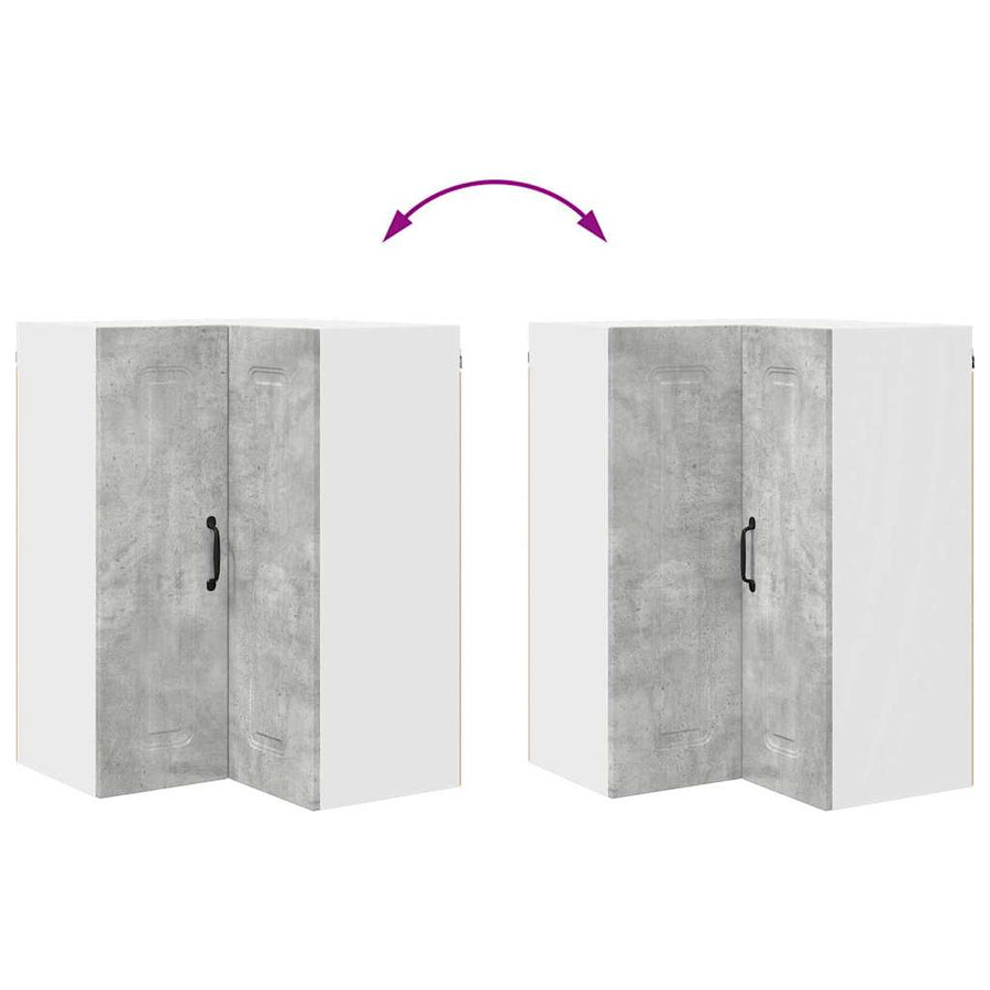 Keukenkast aan de muur Beton Grijs 57 x 57 x 80 cm Bewerkt hout