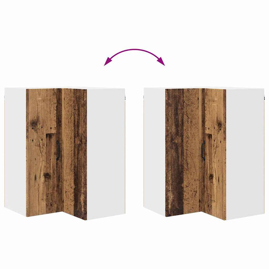 Keukenkast aan de muur Oud Hout 57 x 57 x 80 cm Bewerkt hout