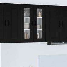 Keukenkast aan de muur Zwart 60 x 31 x 80 cm Bewerkt hout