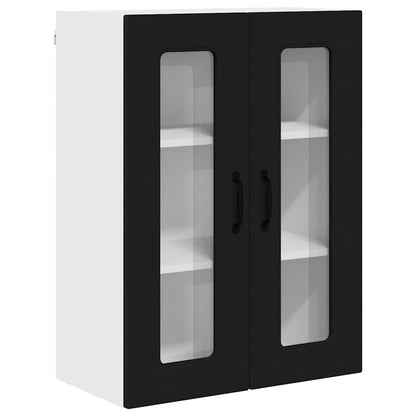 Keukenkast aan de muur Zwart 60 x 31 x 80 cm Bewerkt hout