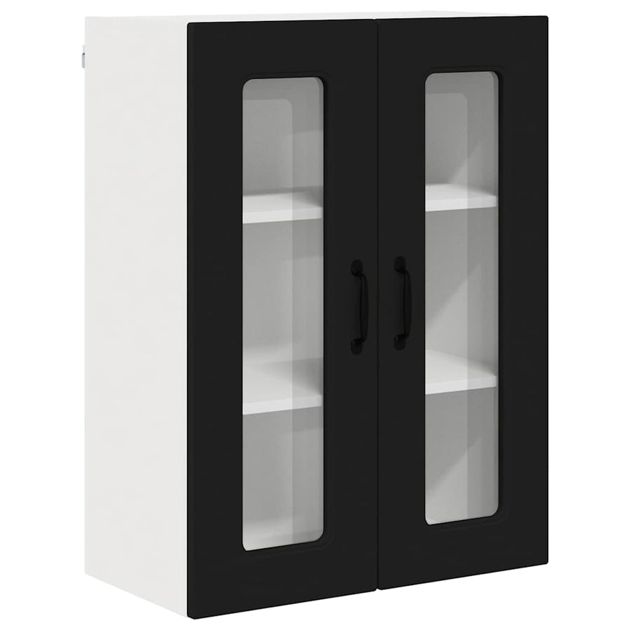 Keukenkast aan de muur Zwart 60 x 31 x 80 cm Bewerkt hout