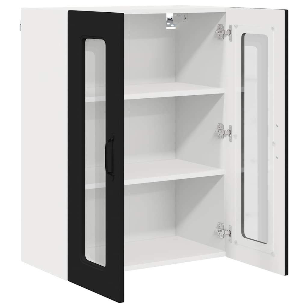 Keukenkast aan de muur Zwart 60 x 31 x 80 cm Bewerkt hout