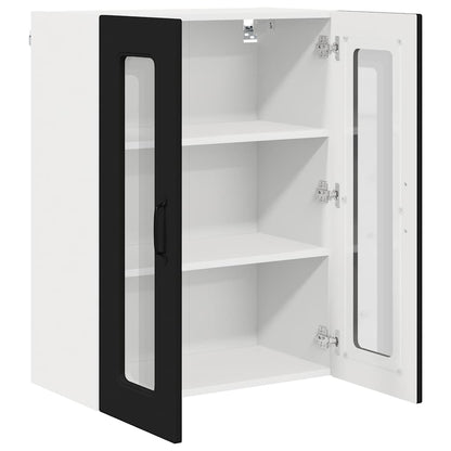 Keukenkast aan de muur Zwart 60 x 31 x 80 cm Bewerkt hout