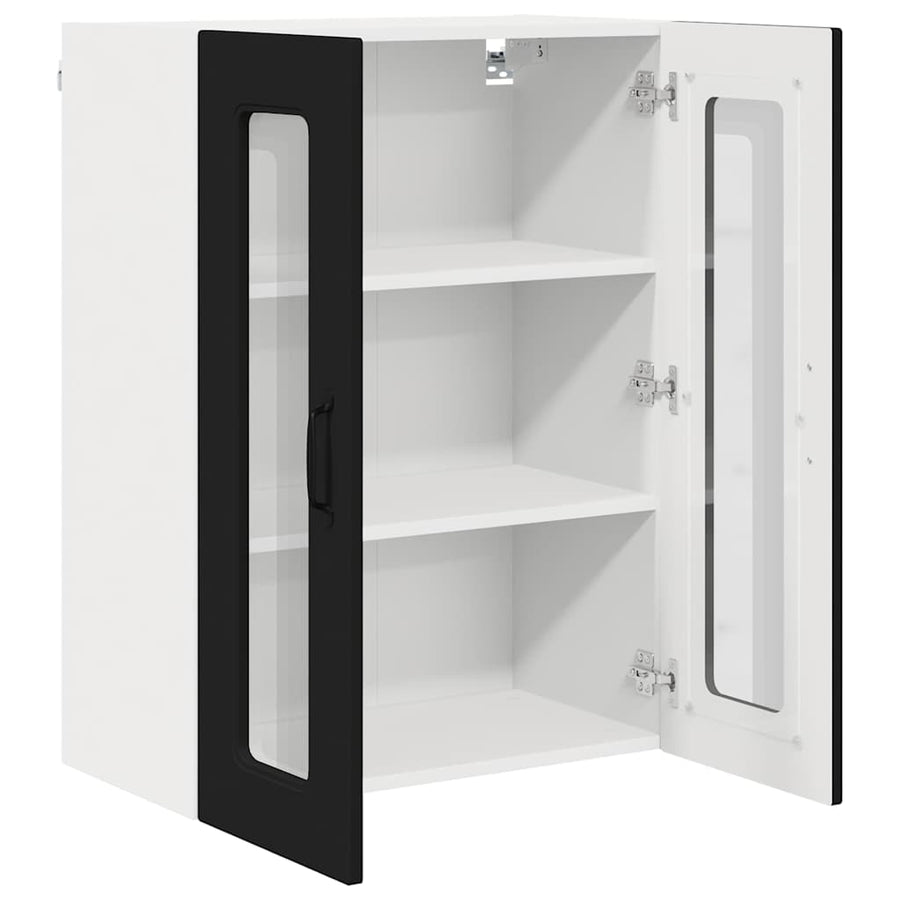 Keukenkast aan de muur Zwart 60 x 31 x 80 cm Bewerkt hout