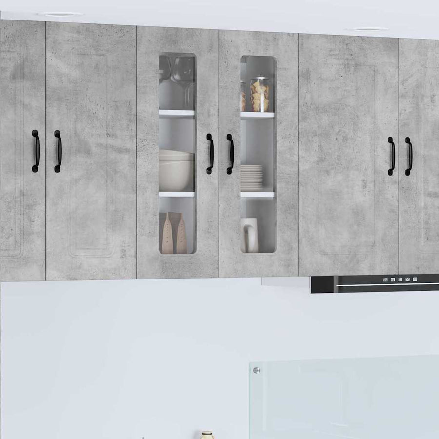 Keukenkast aan de muur Beton Grijs 60 x 31 x 80 cm Bewerkt hout