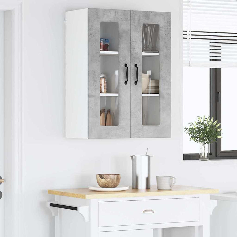 Keukenkast aan de muur Beton Grijs 60 x 31 x 80 cm Bewerkt hout
