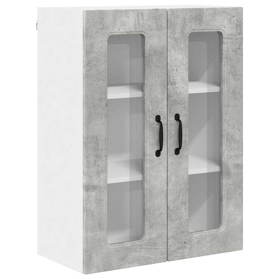 Keukenkast aan de muur Beton Grijs 60 x 31 x 80 cm Bewerkt hout