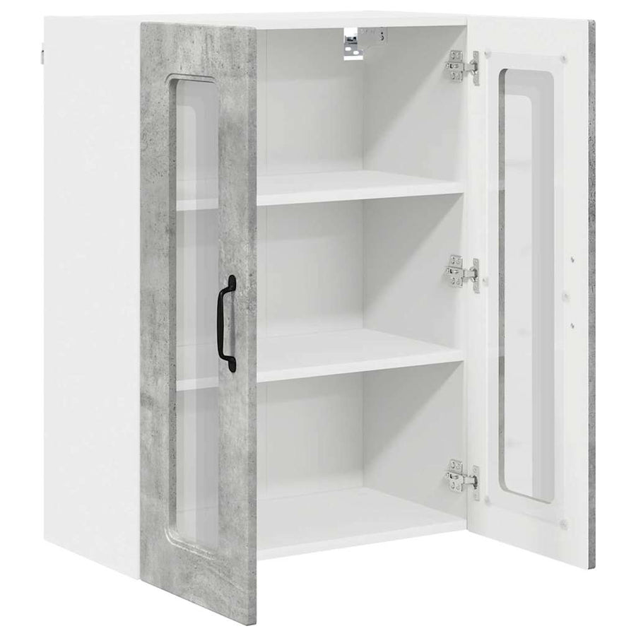 Keukenkast aan de muur Beton Grijs 60 x 31 x 80 cm Bewerkt hout