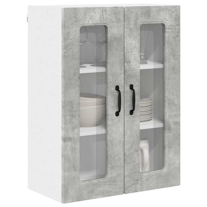 Keukenkast aan de muur Beton Grijs 60 x 31 x 80 cm Bewerkt hout