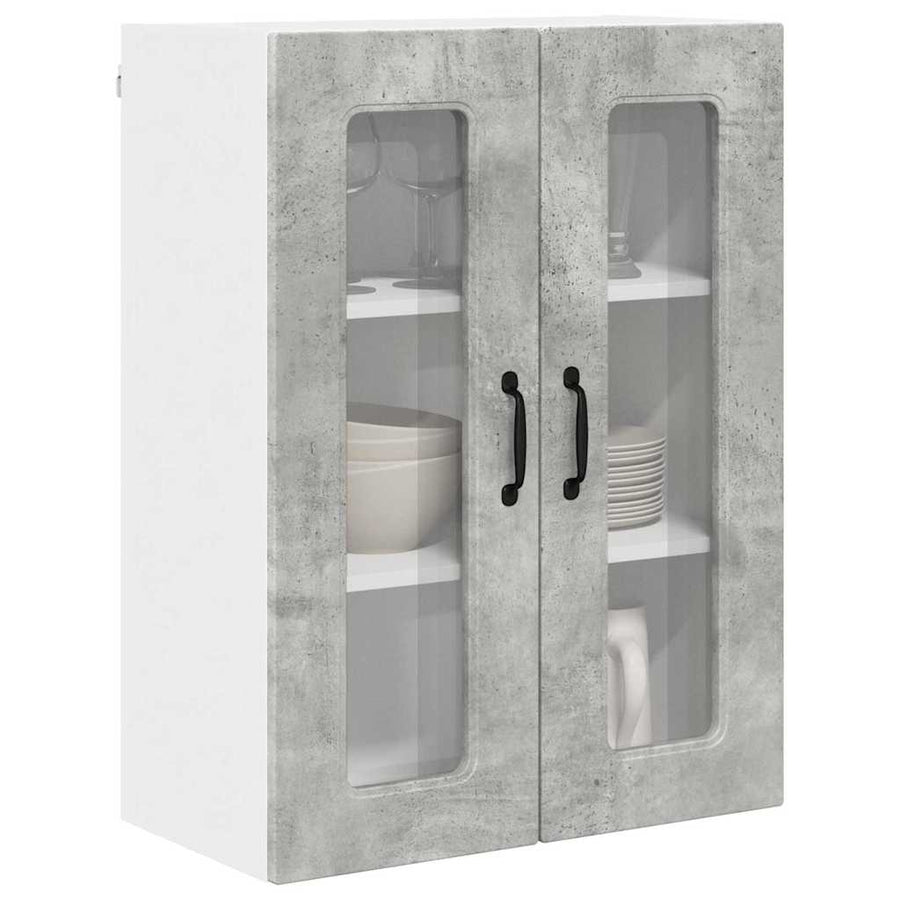 Keukenkast aan de muur Beton Grijs 60 x 31 x 80 cm Bewerkt hout